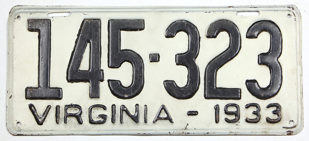 1933 Virginia Single License Plate | Brandywine General Store