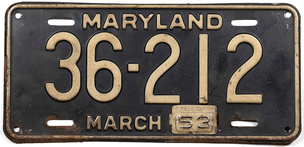 1953 Maryland License Plate | Brandywine General Store