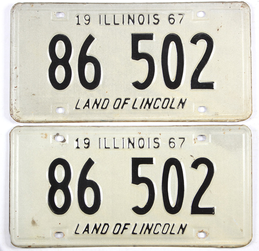 1967 Illinois License Plates | Brandywine General Store