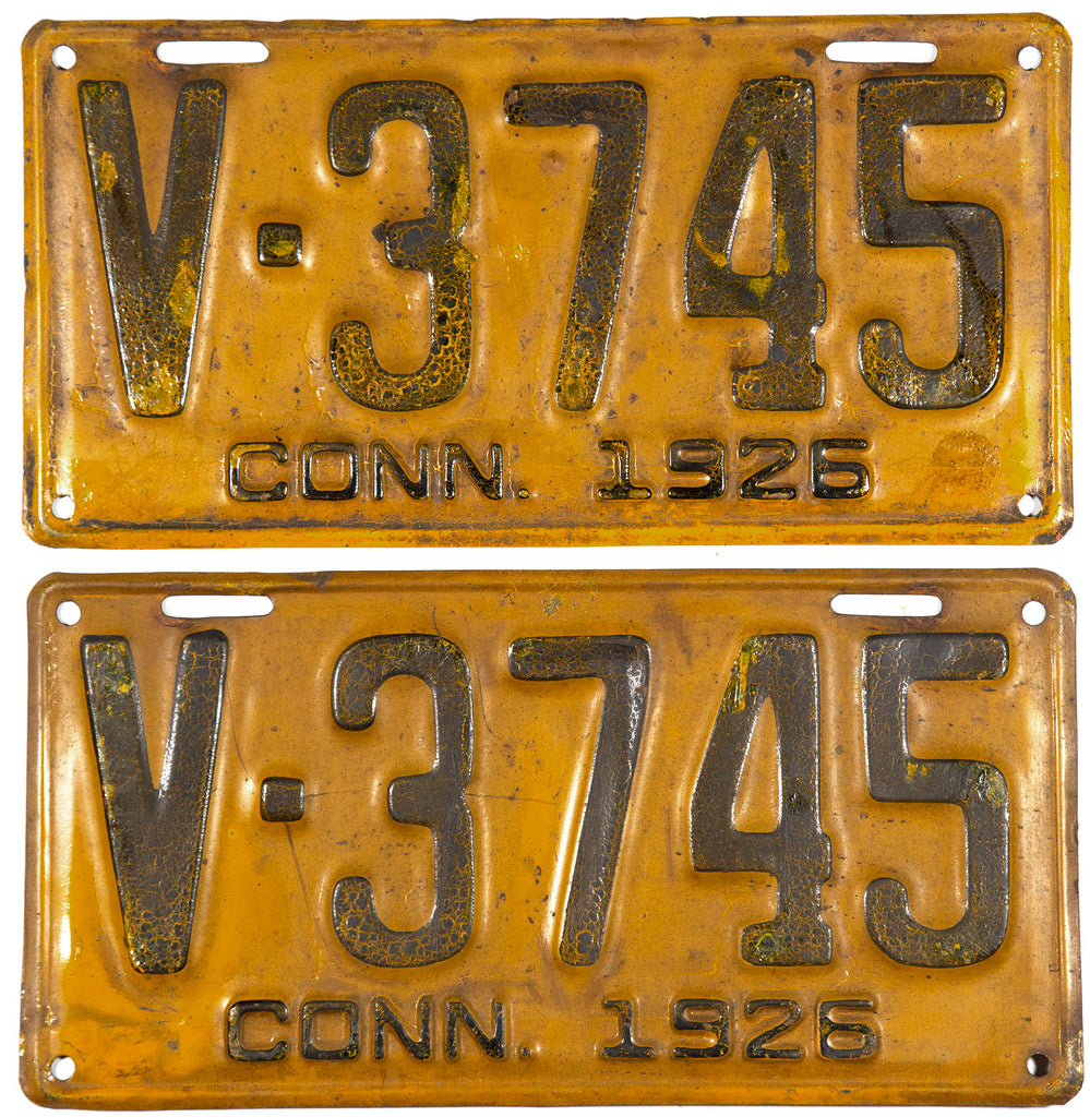 1926 Connecticut License Plates | Brandywine General Store