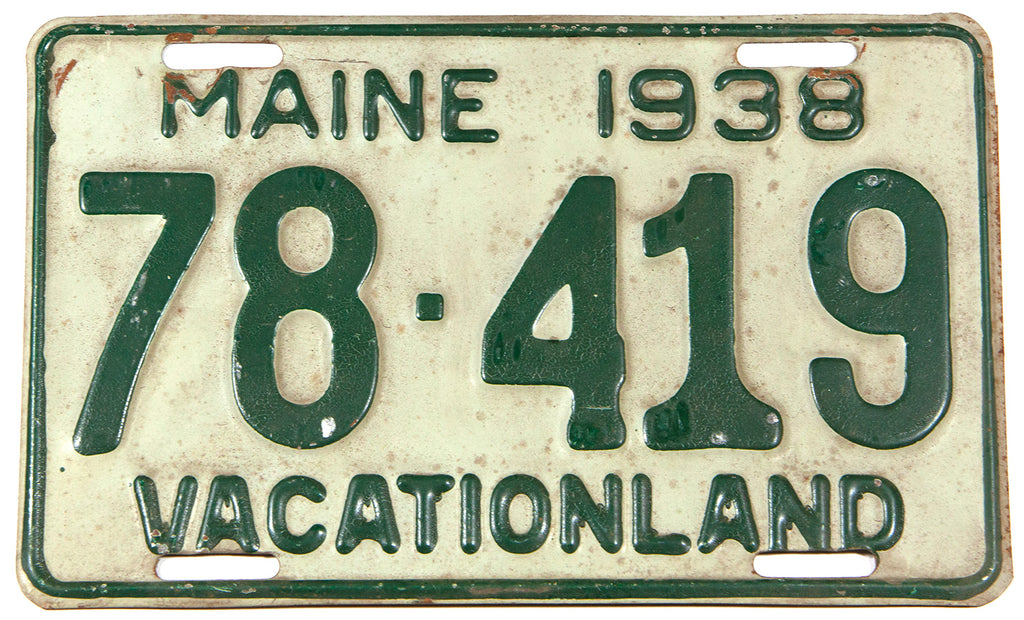 1938 Maine License Plate | Brandywine General Store