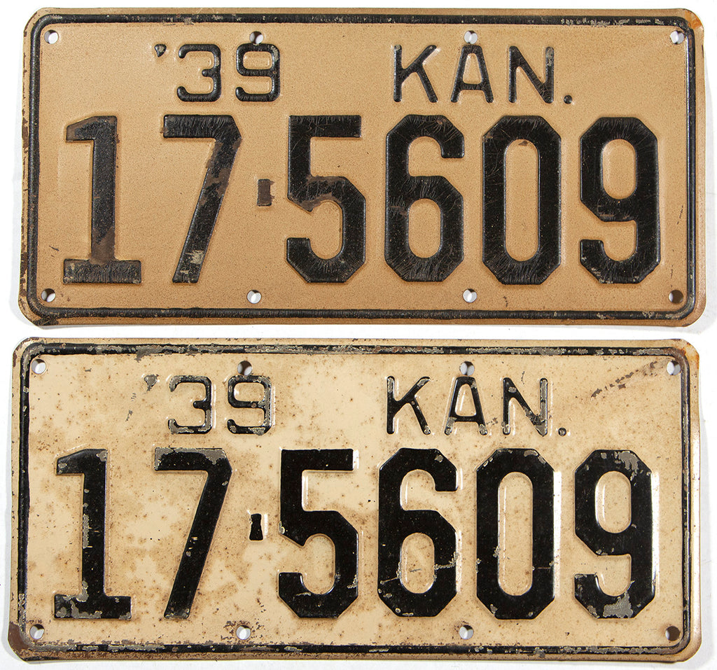 1939 Kansas License Plates | Brandywine General Store