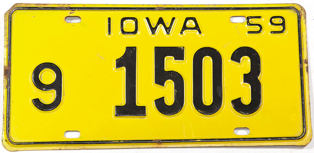 1959 Iowa License Plate | Brandywine General Store