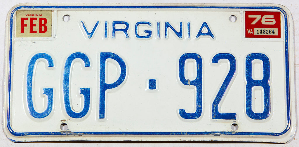 1976 Virginia License Plates