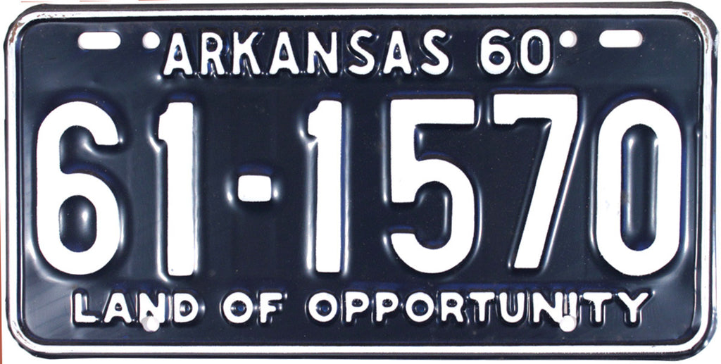 1960 Arkansas License Plate 