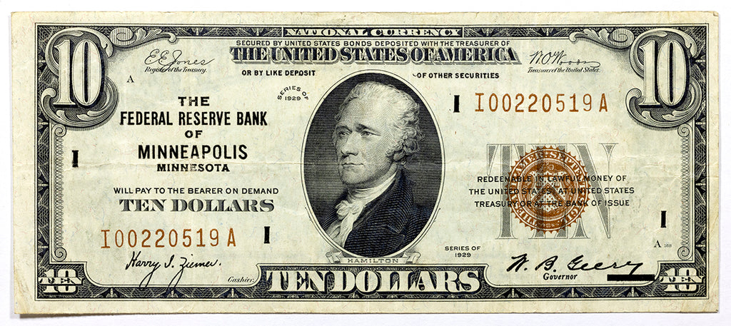 Fr 1860-I Ten Dollar Federal Reserve Bank Note 1929