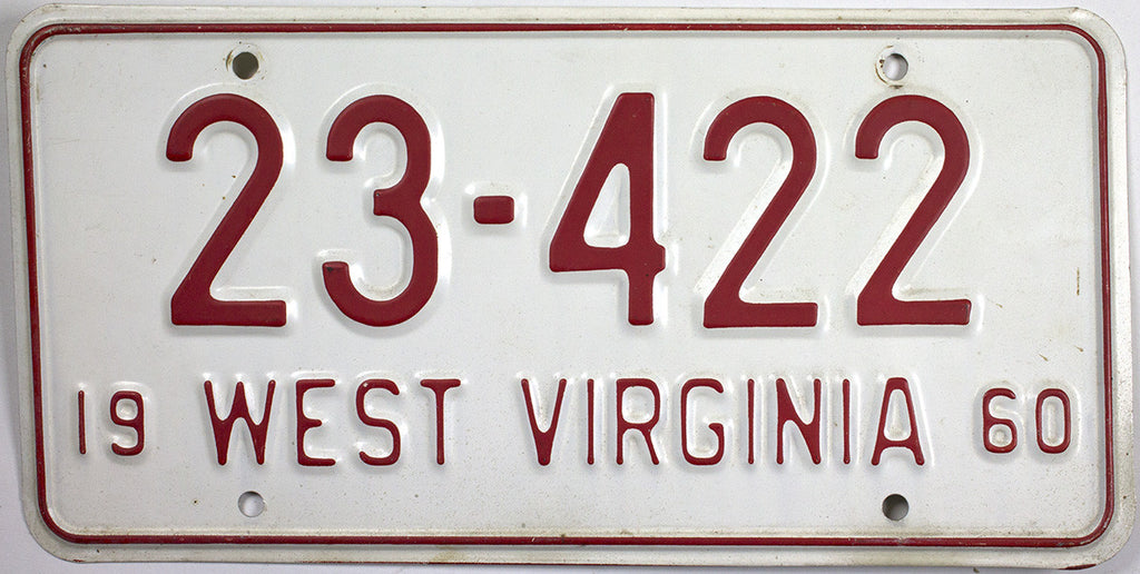 1960 West Virginia License Plate | Brandywine General Store