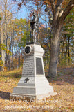 art print of 121st NY infantry monument side view in Gettysburg battlefield on Little Round Top