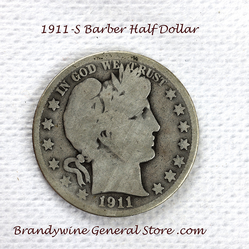 1911-S Barber Half Dollar | Brandywine General Store