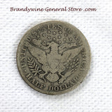 A 1913-S Barber Half dollar coin in good condition for sale by Brandywine General Store reverse of coin