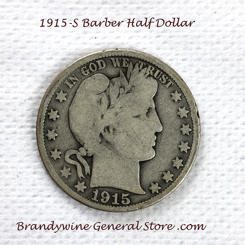 1915 S Barber Half Dollar Brandywine General Store