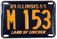 A 1955 Illinois shortie municipal license plate grading very good plus