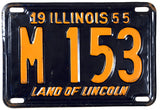 A 1955 Illinois shortie municipal license plate grading very good plus