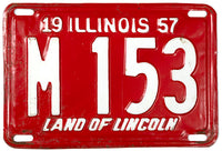 1957 Illinois municipal shortie license plate grading very good