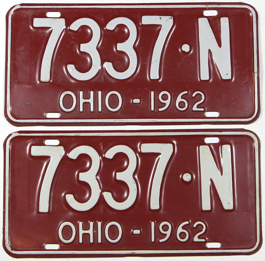 1962 Ohio License Plates | Brandywine General Store