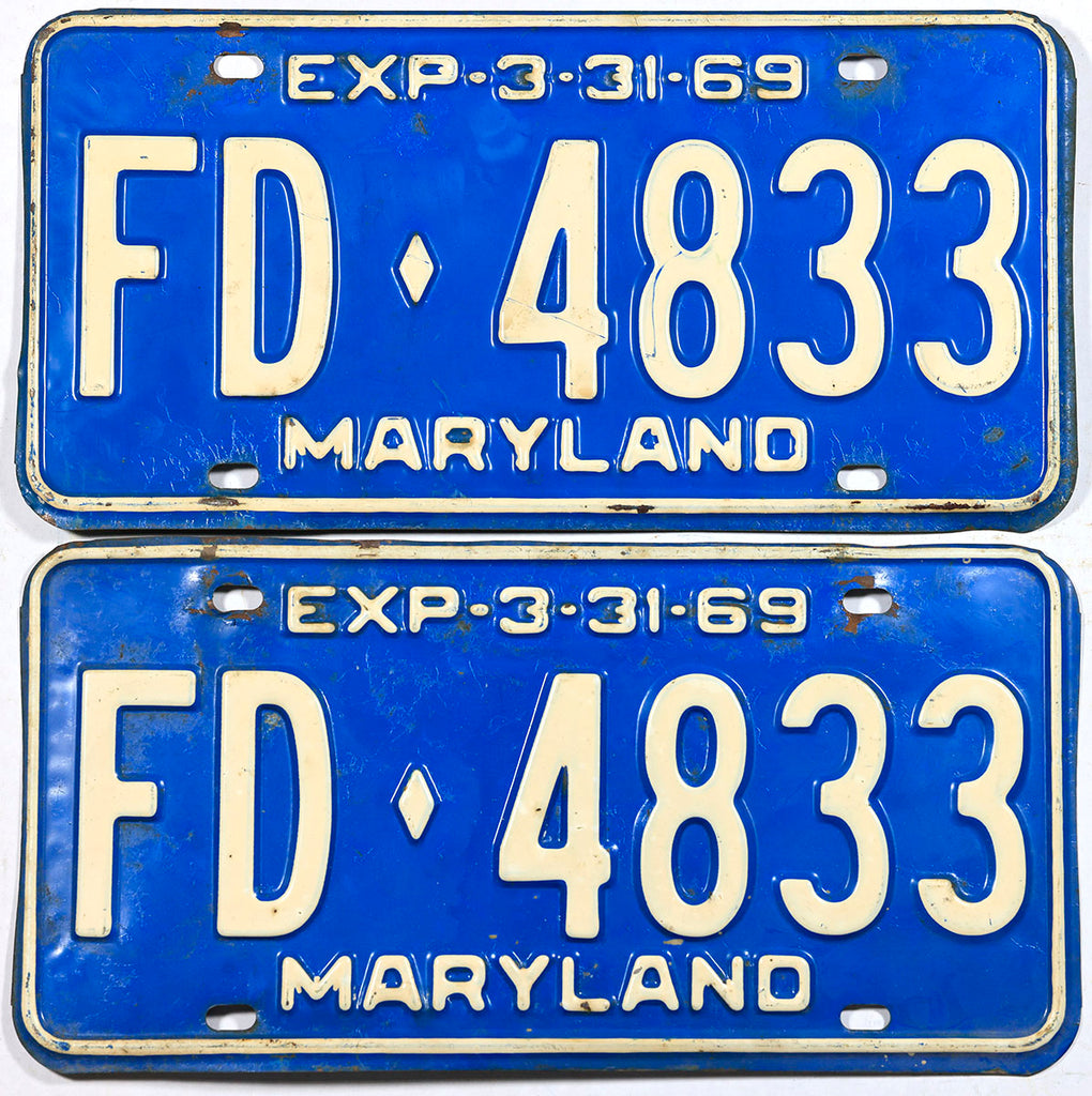 1969 Maryland License Plates | Brandywine General Store