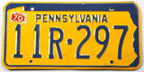 1970 Pennsylvania car license plate grading very good plus