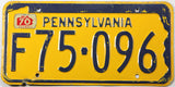 1970 Pennsylvania car license plate grading very good