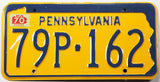 1970 Pennsylvania car license plate grading excellent minus