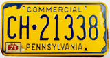 A classic 1971 Pennsylvania Commercial License Plate for sale by Brandywine General Store in very good plus condition