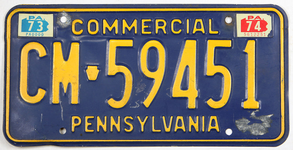 1974 Pennsylvania Commercial license plate | Brandywine General Store