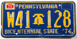 1975 Pennsylvania car license plate grading very good plus