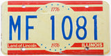 1976 Illinois bicentennial car license plate grading very good plus