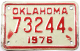 1976 Oklahoma Motorcycle License Plate