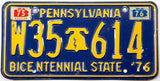 1976 Pennsylvania bicentennial license plate grading very good plus