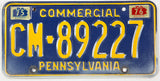 197 Pennsylvania commercial license plate grading very good minus