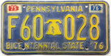 1976 PA car license plate grading  good plus