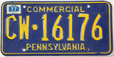 1977 Pennsylvania Commercial License Plate