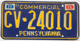 1977 Pennsylvania Commercial License Plate