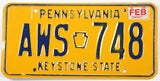 1981 Pennsylvania car license plate grading excellent minus