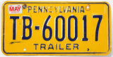 1981 Pennsylvania trailer license plate in very good plus condition