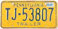 1982 Pennsylvania trailer license plate grading very good minus