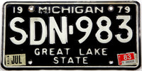 1983 Michigan car license plate grading very good