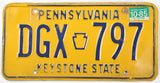 1985 Pennsylvania car license plate grading very good