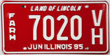 A single 1995 Illinois Farm License Plate grading excellent plus for sale by Brandywine General Store in excellent plus condition