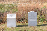 art print of 19th ME right, 2oth MA left flank markers in Gettysburg national military park