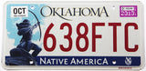 2010 Oklahoma Native America license plate grading excellent minus