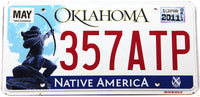 2011 Oklahoma Native America license plate grading excellent