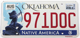 2011 Oklahoma Native America license plate grading excellent