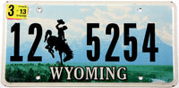 2013 Wyoming car license plate grading very good plus