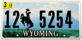 2013 Wyoming car license plate grading very good plus