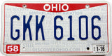 2016 Ohio License Plate