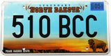 2017 North Dakota car license plate with buffalo grading excellent