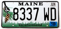 2018 Maine chickadee license plate grading excellent plus