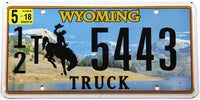 2018 Wyoming truck license plate grading excellent plus