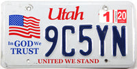 2020 Utah In God we Trust car license plate grading very good plus